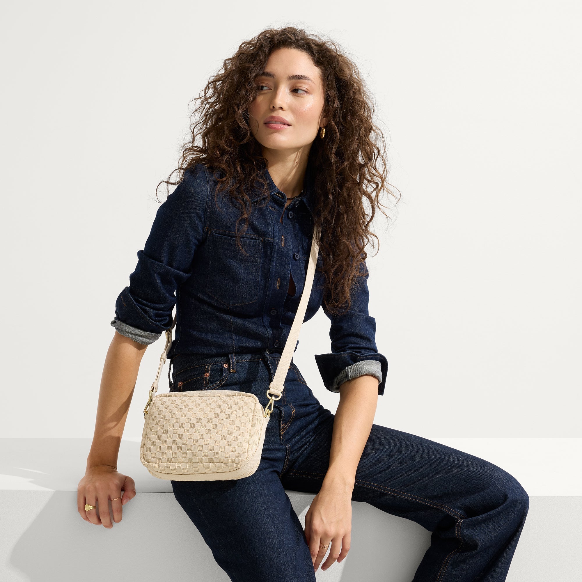 Rothy's Crossbody Camera Bag tracolla Sesame 20 cm