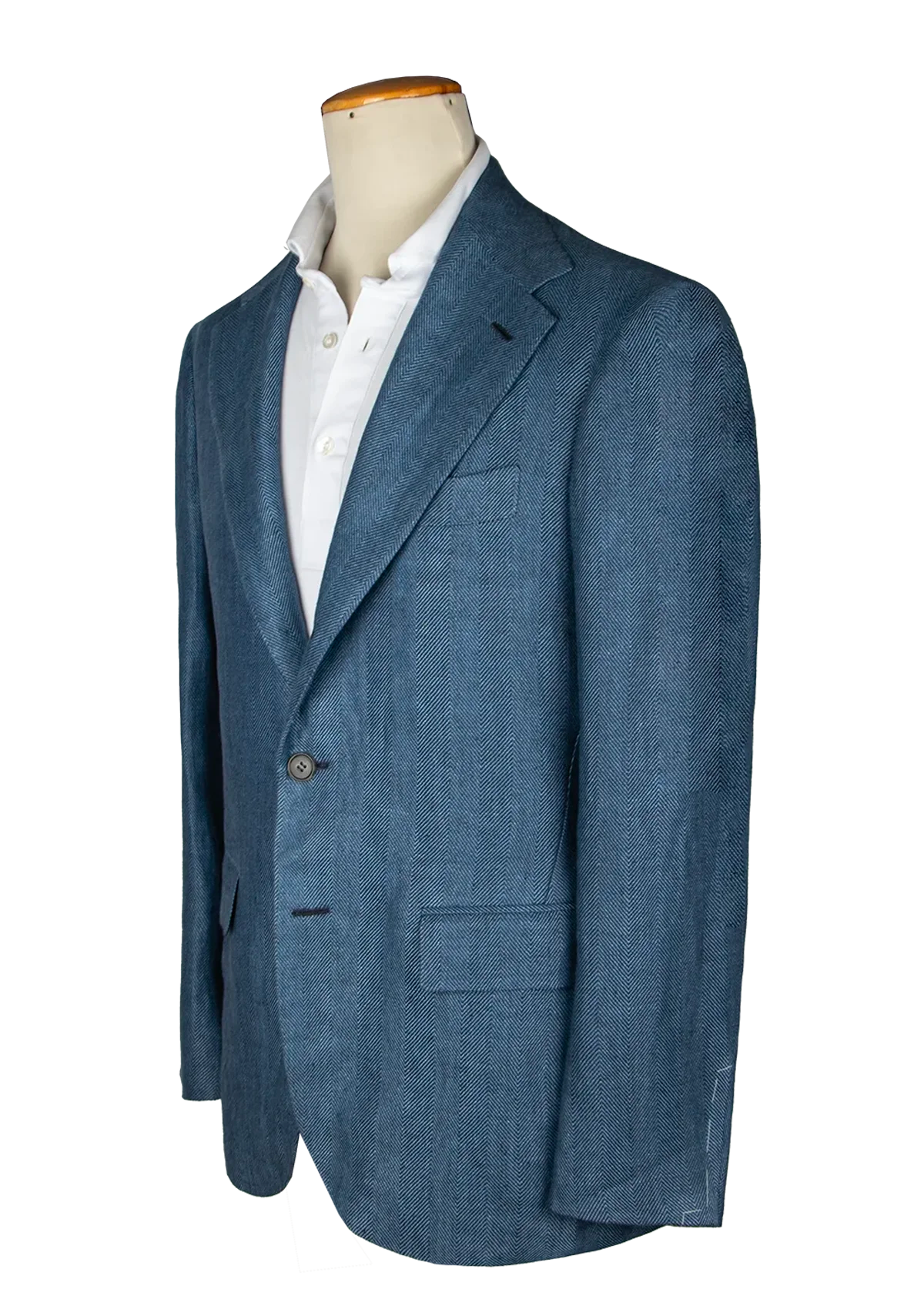 Stefano Bemer SV2102 giacca lino blu spigata 50