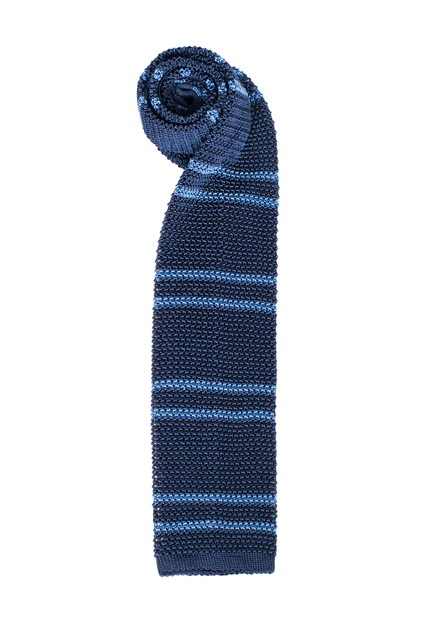 Stefano Bemer Ties SV5005 Cravatta Seta Blu Righe