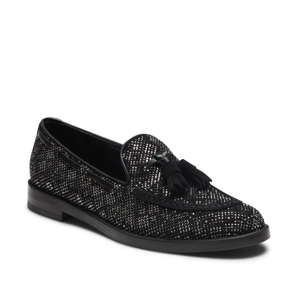 F.lli Rossetti Brera 68127 Mocassino Suede Nero Strass