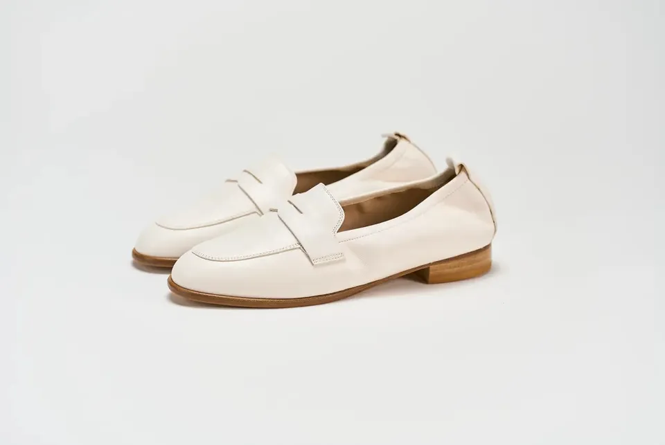 Sandro Barbera 03B mocassino donna nappa latte fondo cuoio