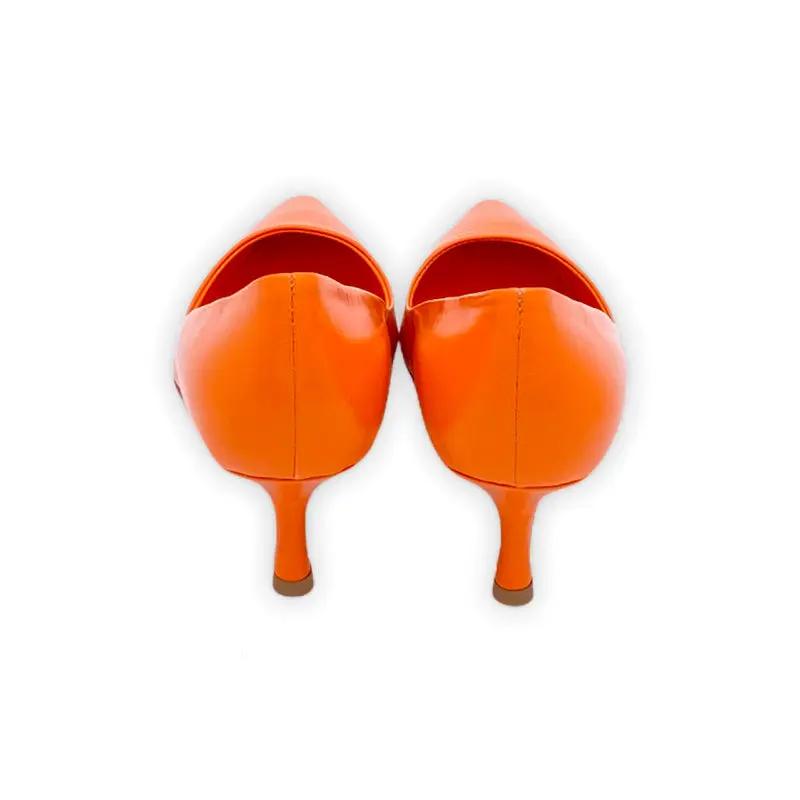 Sandro Barbera & Figli L114 décolleté arancione pelle tacco 6 cm