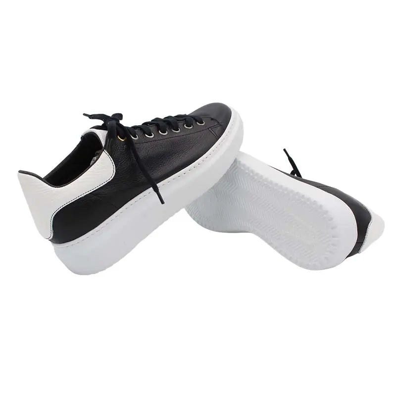 Sandro Barbera 520 sneakers donna pelle bianco e nero