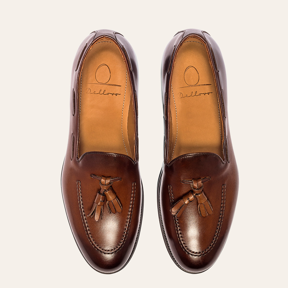 Dellovo Chiaiolella mocassini uomo cognac pelle