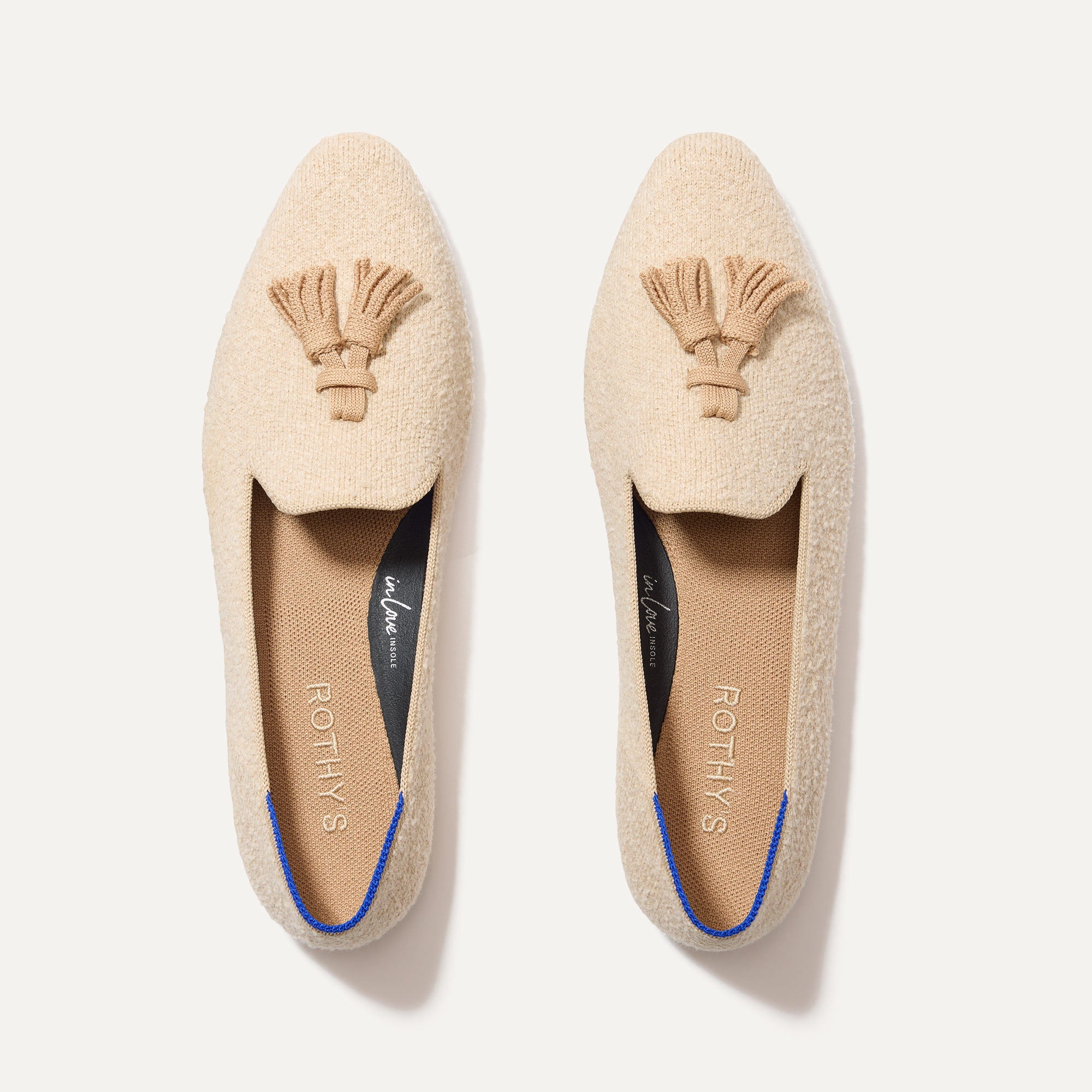 Rothy's Almond Tassel mocassini Amber Cat punta mandorla