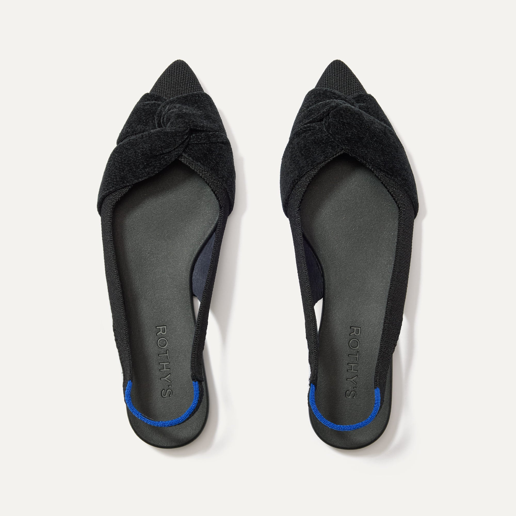 Rothy's The Twist Point Slingback ballerine nero