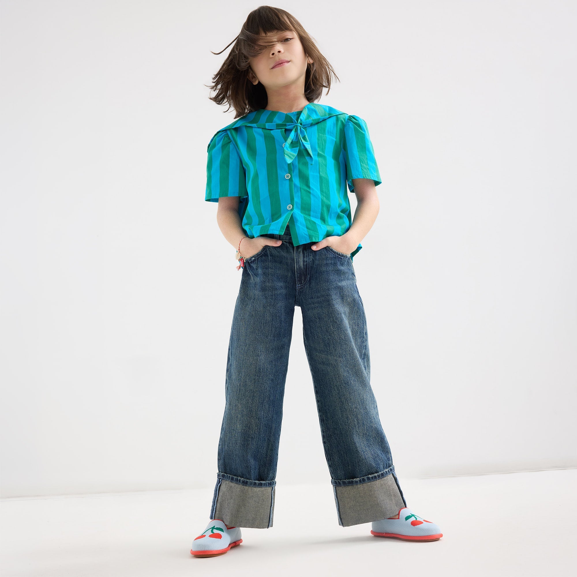 Rothy's The Mini Loafer mocassini bambina Cherry Blue antiscivolo