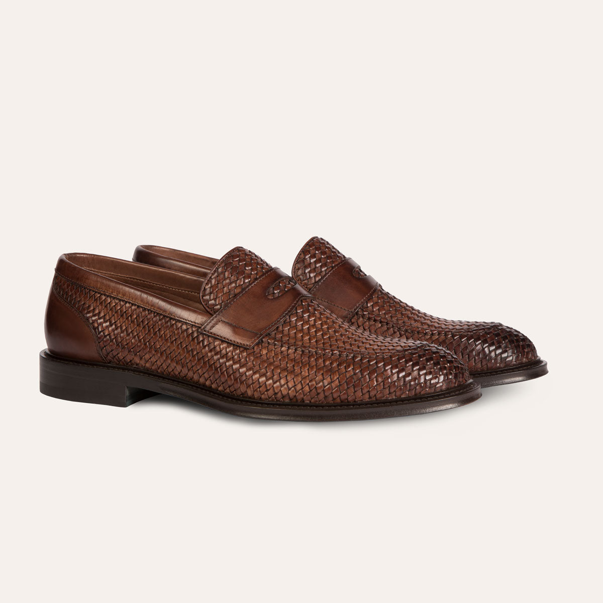 Dellovo Lieto mocassino vitello brandy2 intrecciato