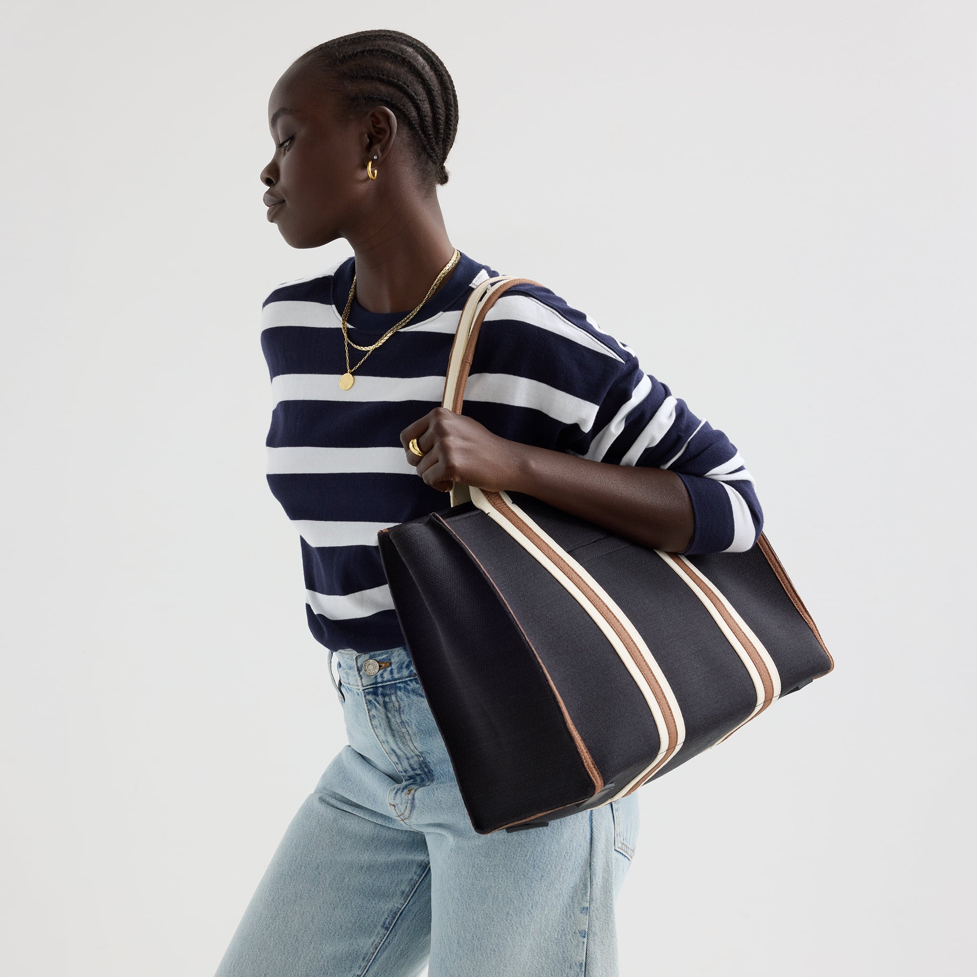 Rothy's The Classic Tote borsa Black Coffee con zip