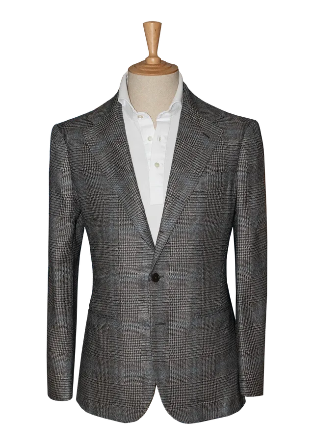 Stefano Bemer Blazers SV2118 giacca quadri grigi cashmere