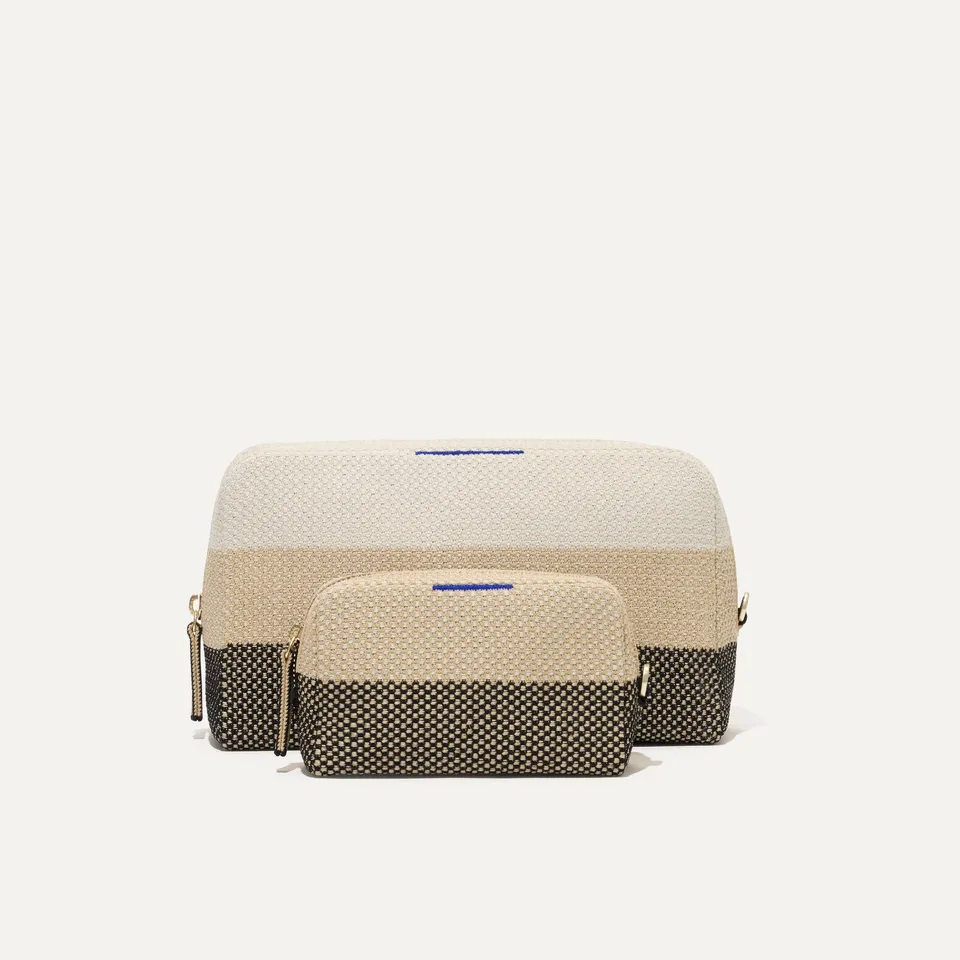 Rothy's The Universal Pouch Set pochette Black Cream Plaid