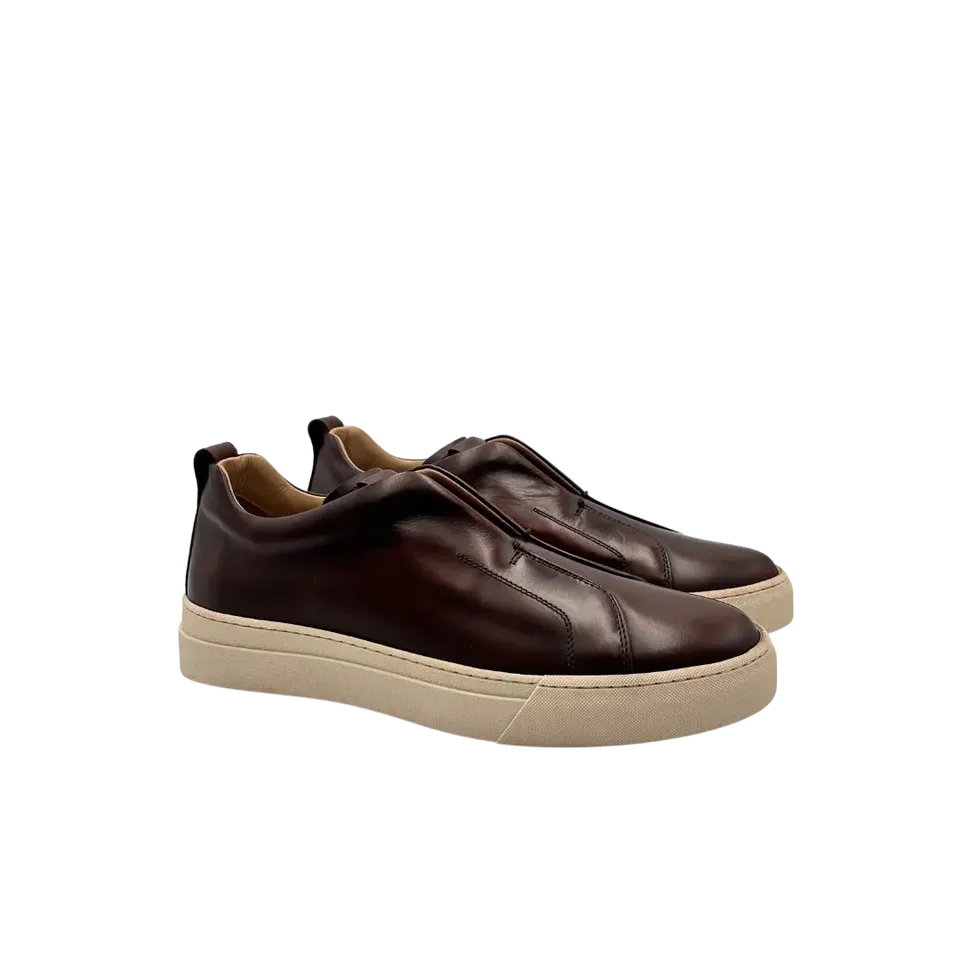 Sandro Barbera Pistapistun Sneaker Uomo Cognac Senza Lacci