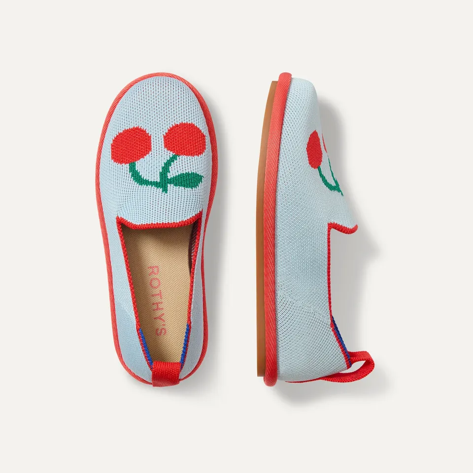 Rothy's The Mini Loafer mocassini bambina Cherry Blue antiscivolo