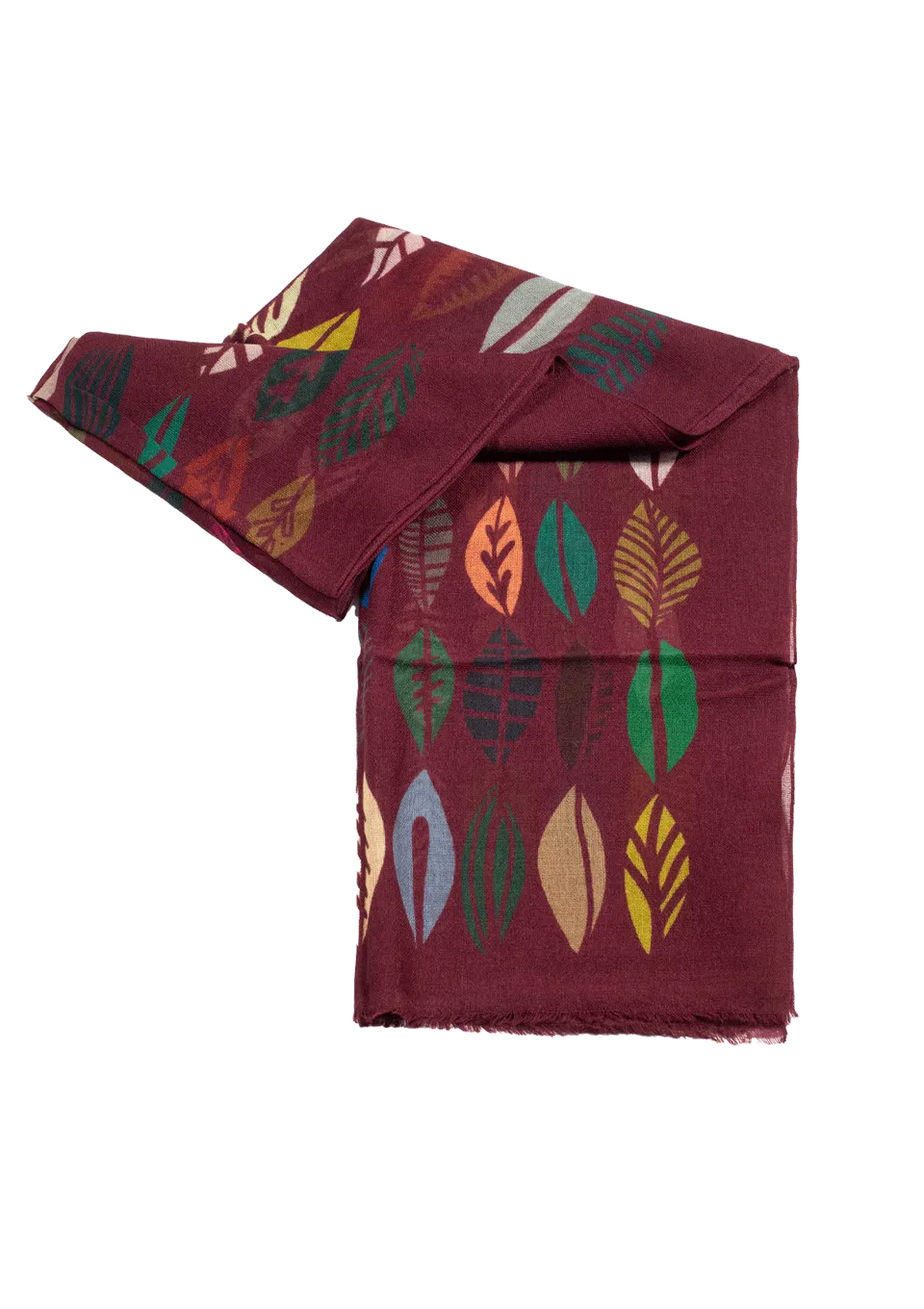 Stefano Bemer Scarves SV5006 sciarpa bordeaux lana foglie