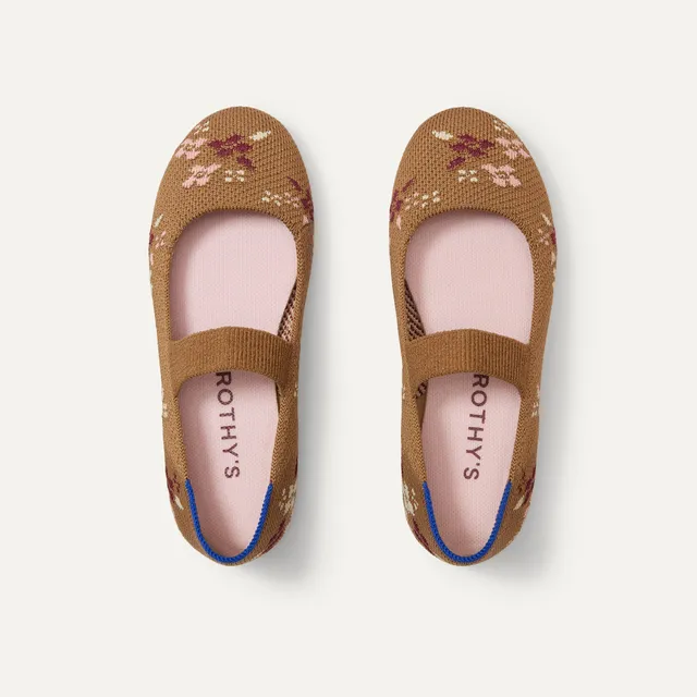 Rothy's The Kids Mary Jane scarpe bambina Tawny Twig fiori