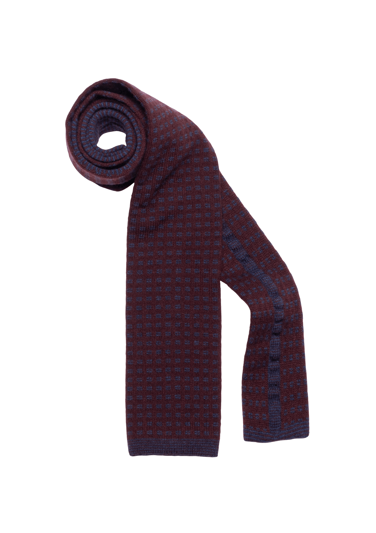 Stefano Bemer Ties Cravatta Lana Bordeaux Blu Pattern 7