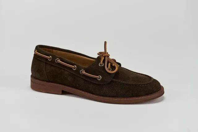 Sandro Barbera Barca scarpe testa moro scamosciato