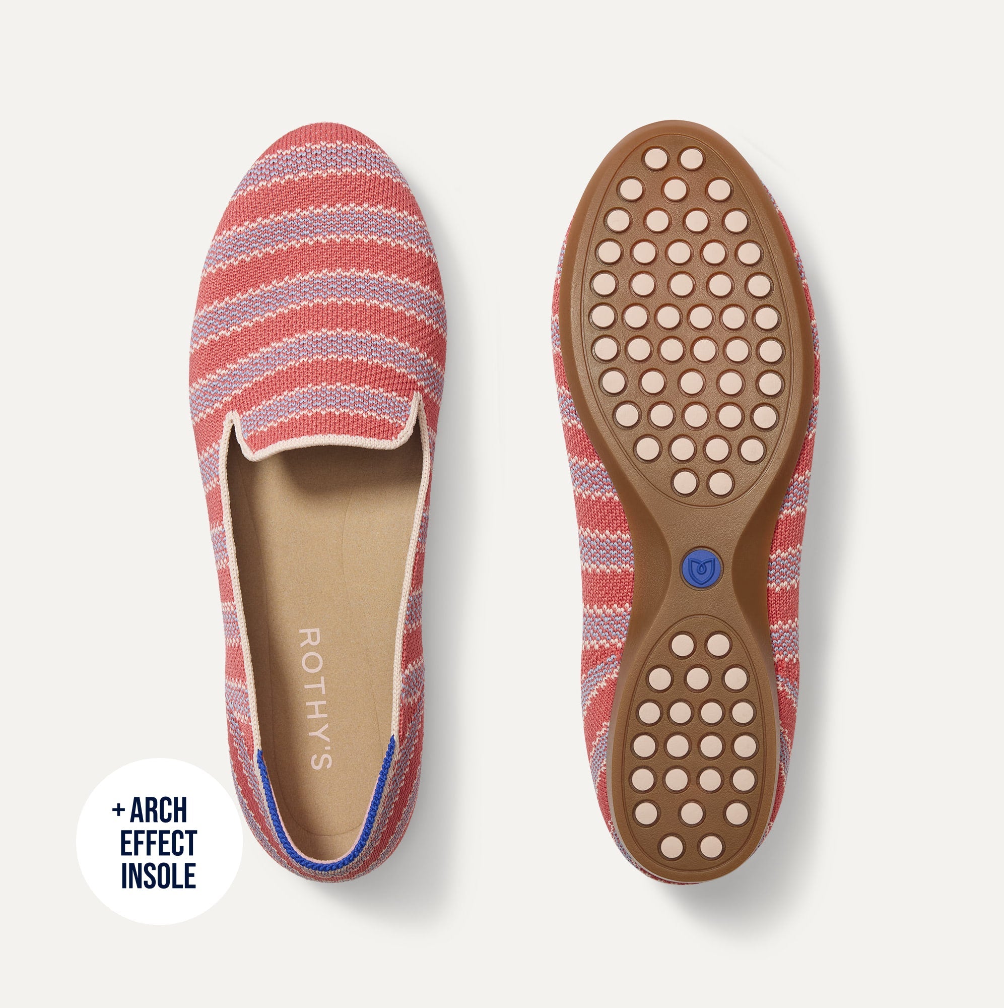 Rothy's The Daily Loafer mocassini donna Sunkiss Stripe corallo