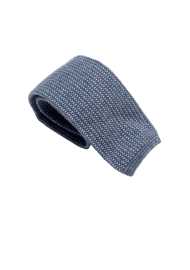 Stefano Bemer Ties Maglia Pattern 1 cravatta lana azzurro bianco
