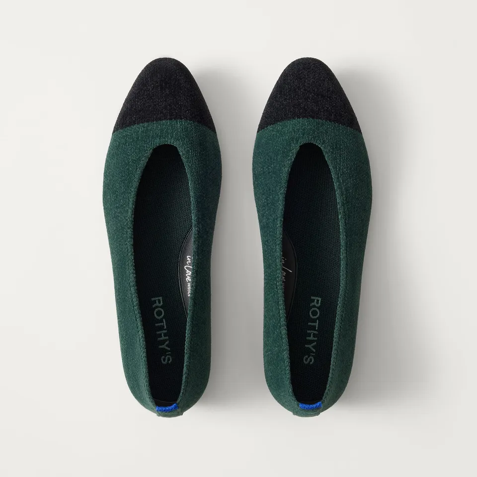 Rothy's Flats The Almond Ballet ballerine verde punta mandorla