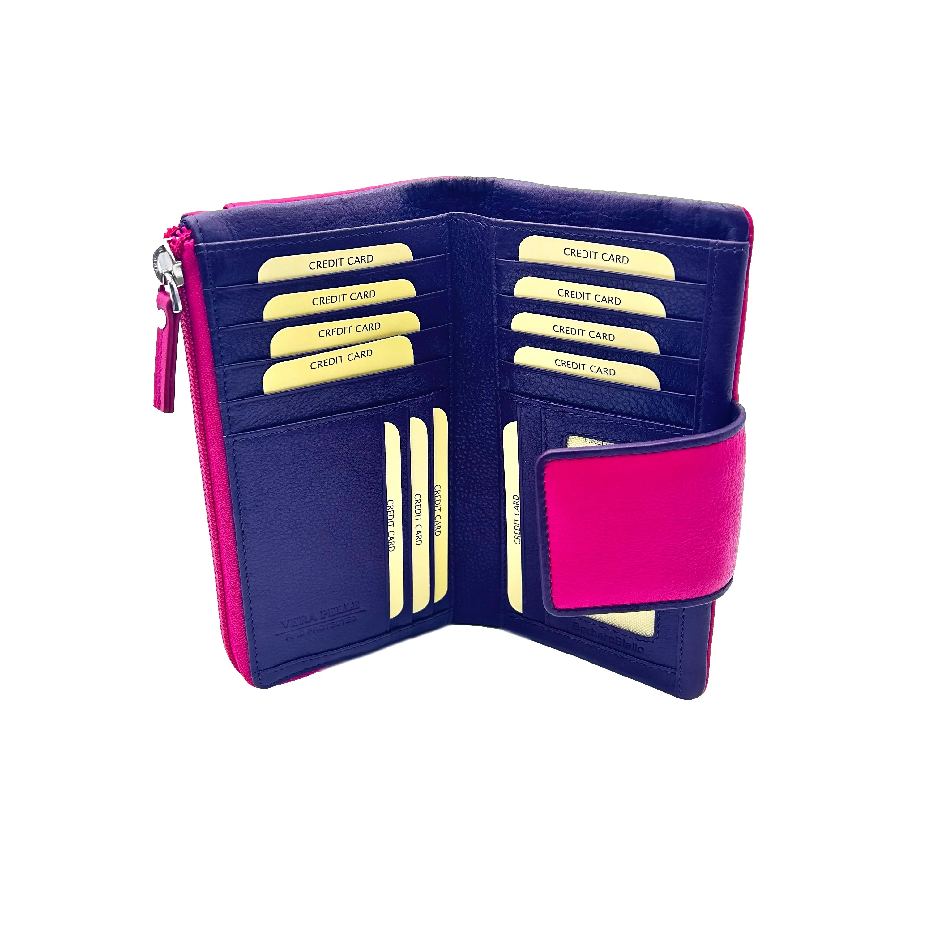 Sandro Barbera 9327 portafoglio donna fuxia viola pelle