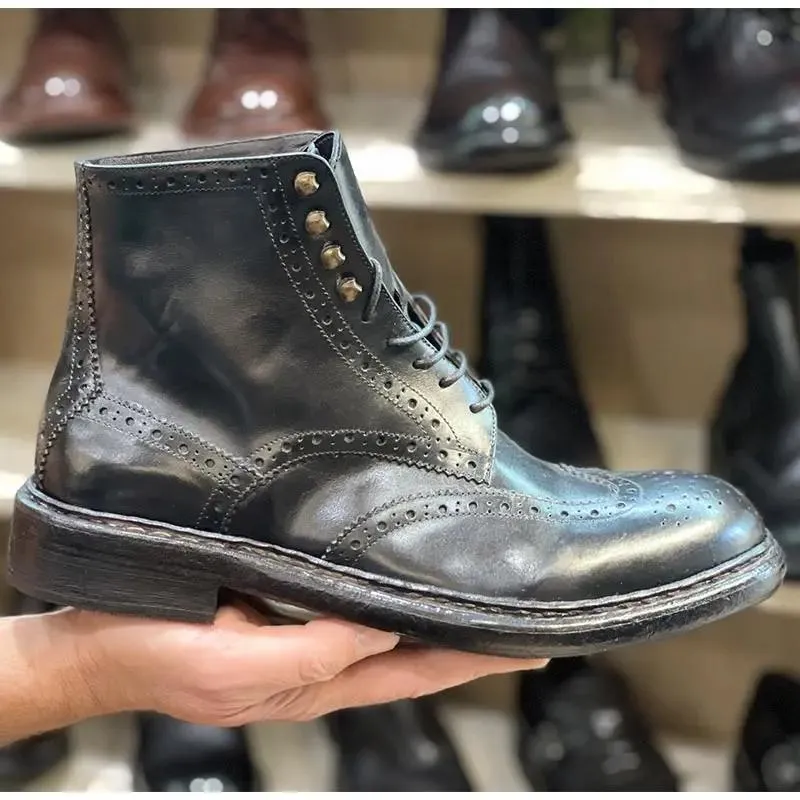 Sandro Barbera & Figli Stone Wax 6090 stivaletto uomo nero