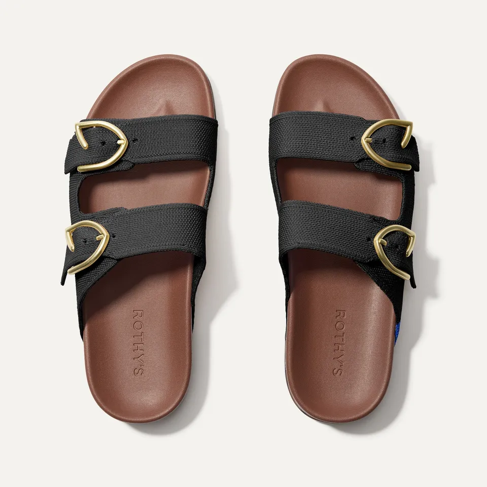 Rothy's Buckle Slide sandali Black con fibbia