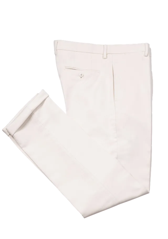 Stefano Bemer Trousers SV3061 Pantaloni Crema Cotone