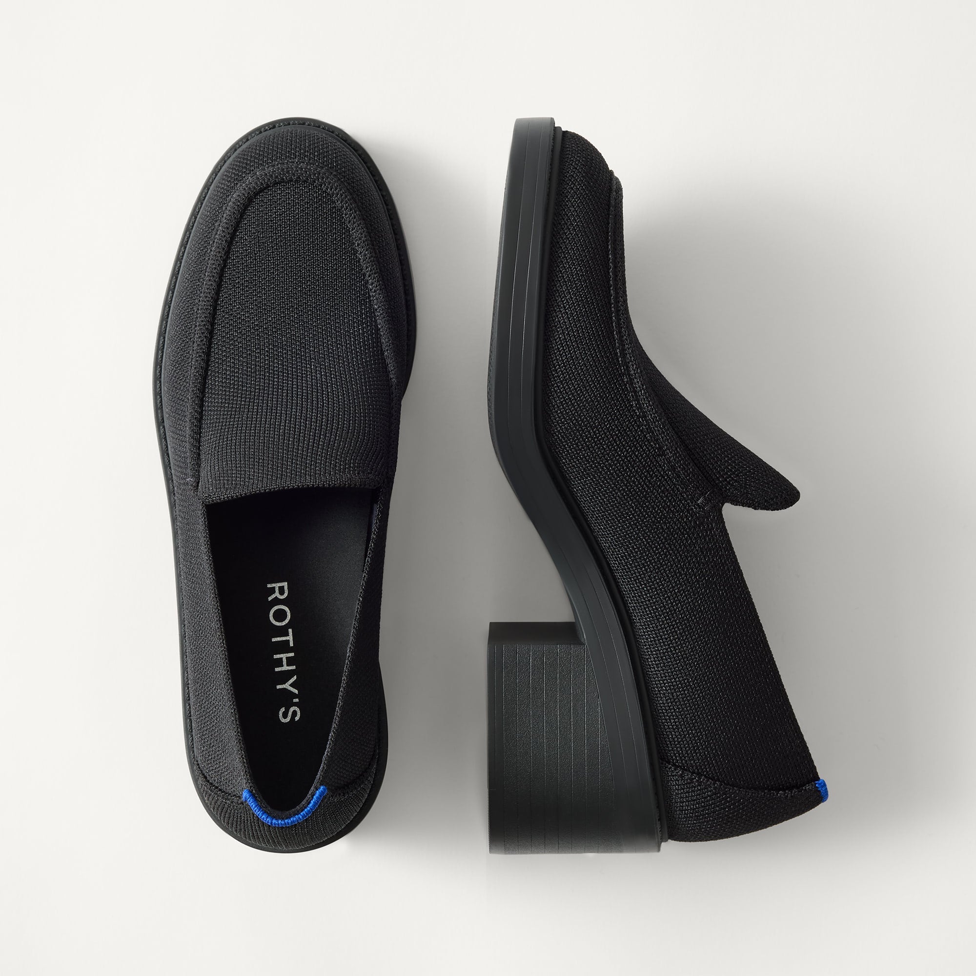 Rothy's The Block Heel Loafer mocassini tacco Black