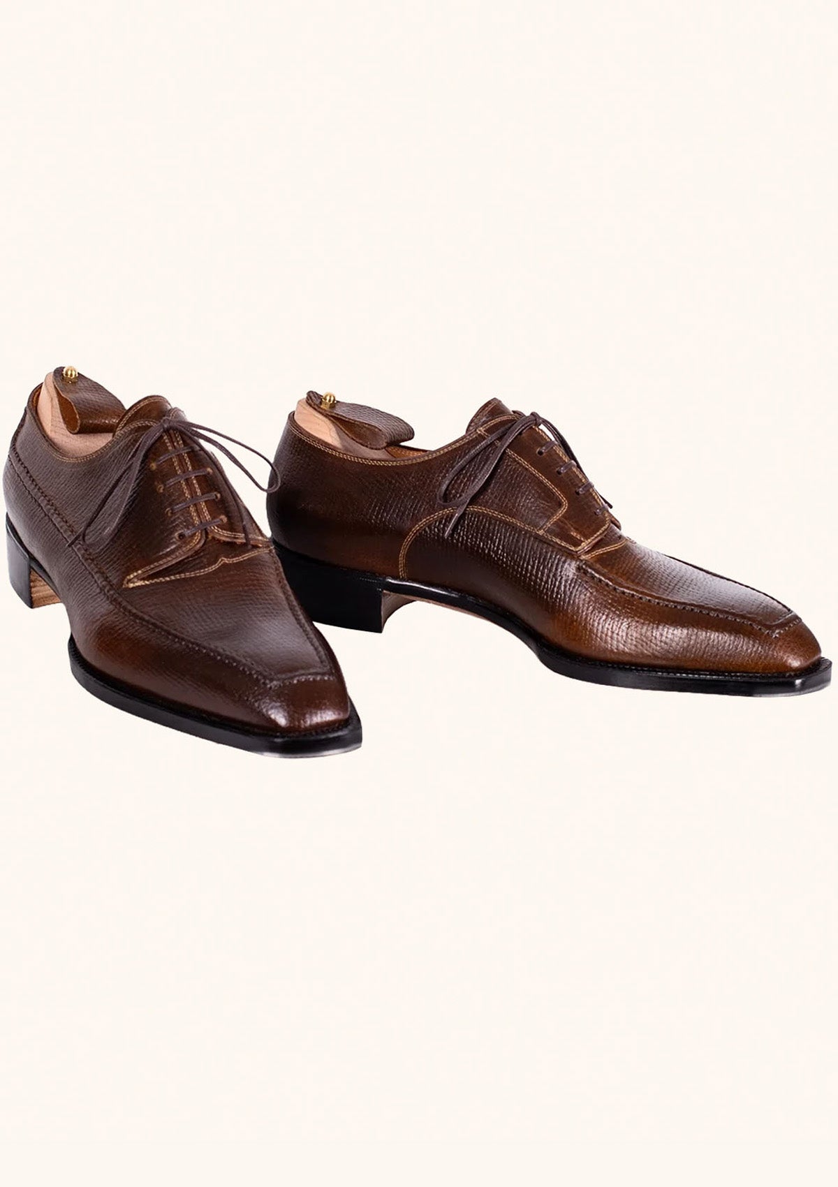 Stefano Bemer Derbies T4250 scarpe marroni horsefront