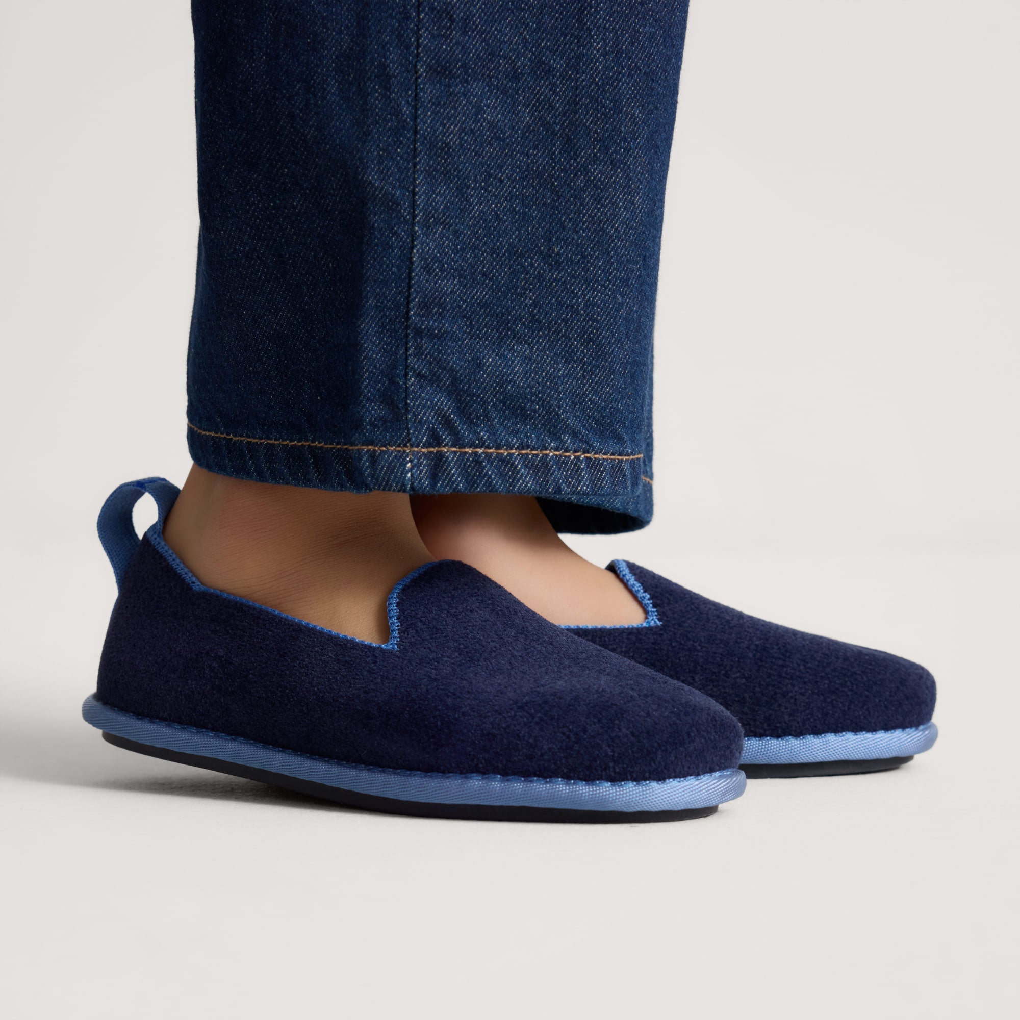 Rothy's Mini Loafer mocassini bambino blu sailor velluto