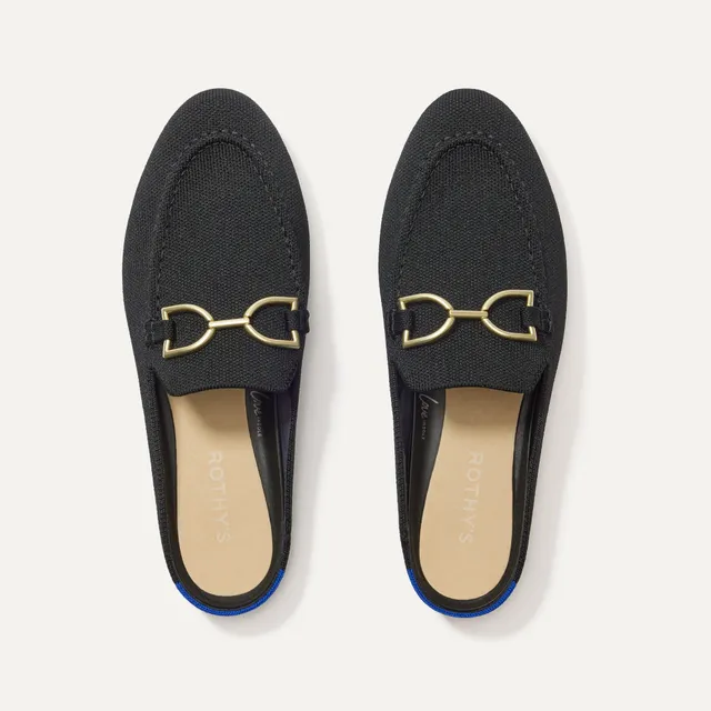 Rothy's The Double Bit Loafer Mule mocassini neri morsetto