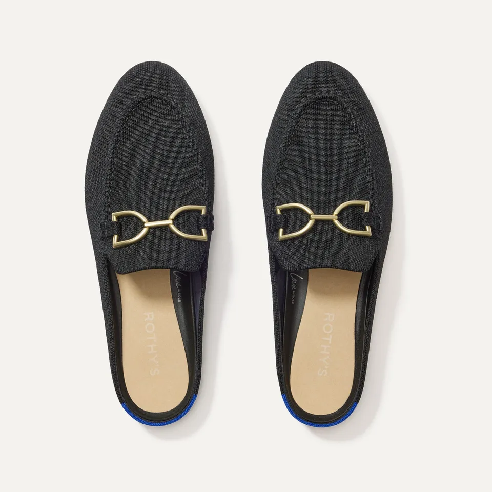 Rothy's The Double Bit Loafer Mule mocassini neri morsetto
