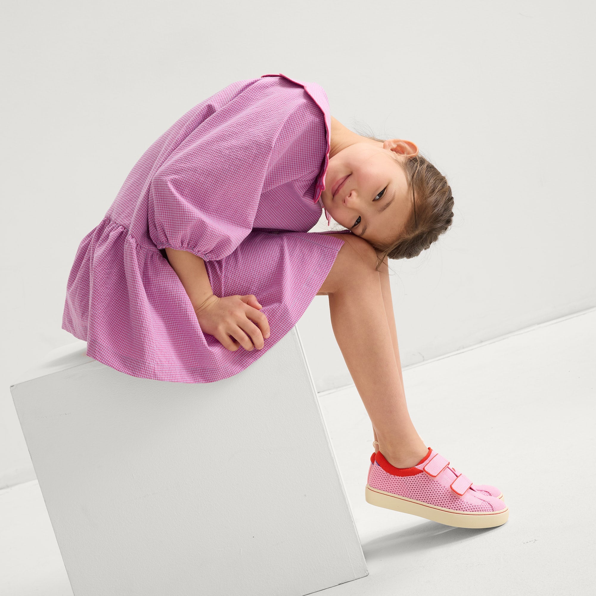 Rothy's The Kids Strap Sneaker scarpe bimba Tutu Open-Knit rosa