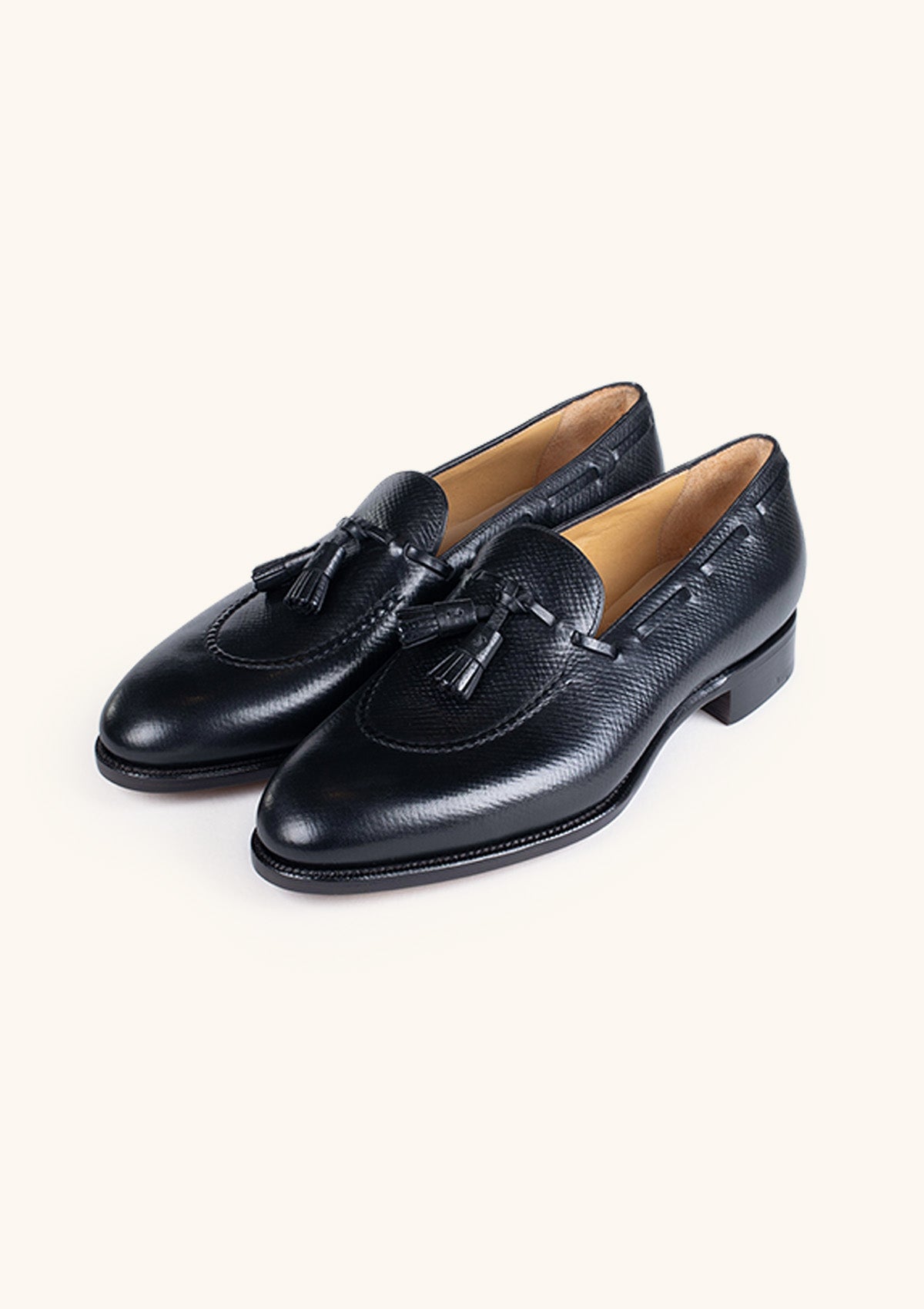 Stefano Bemer E1327 mocassini nappe pelle nera taglia 43