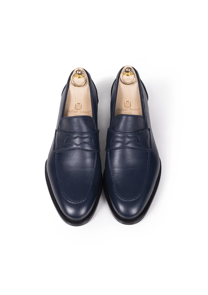Stefano Bemer Loafers Mocassino Penny Blu Navy C1291