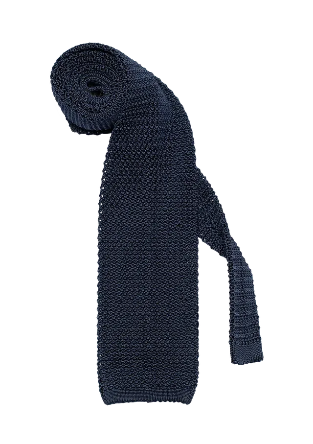 Stefano Bemer Ties SV5001 cravatta seta knit blu 8cm