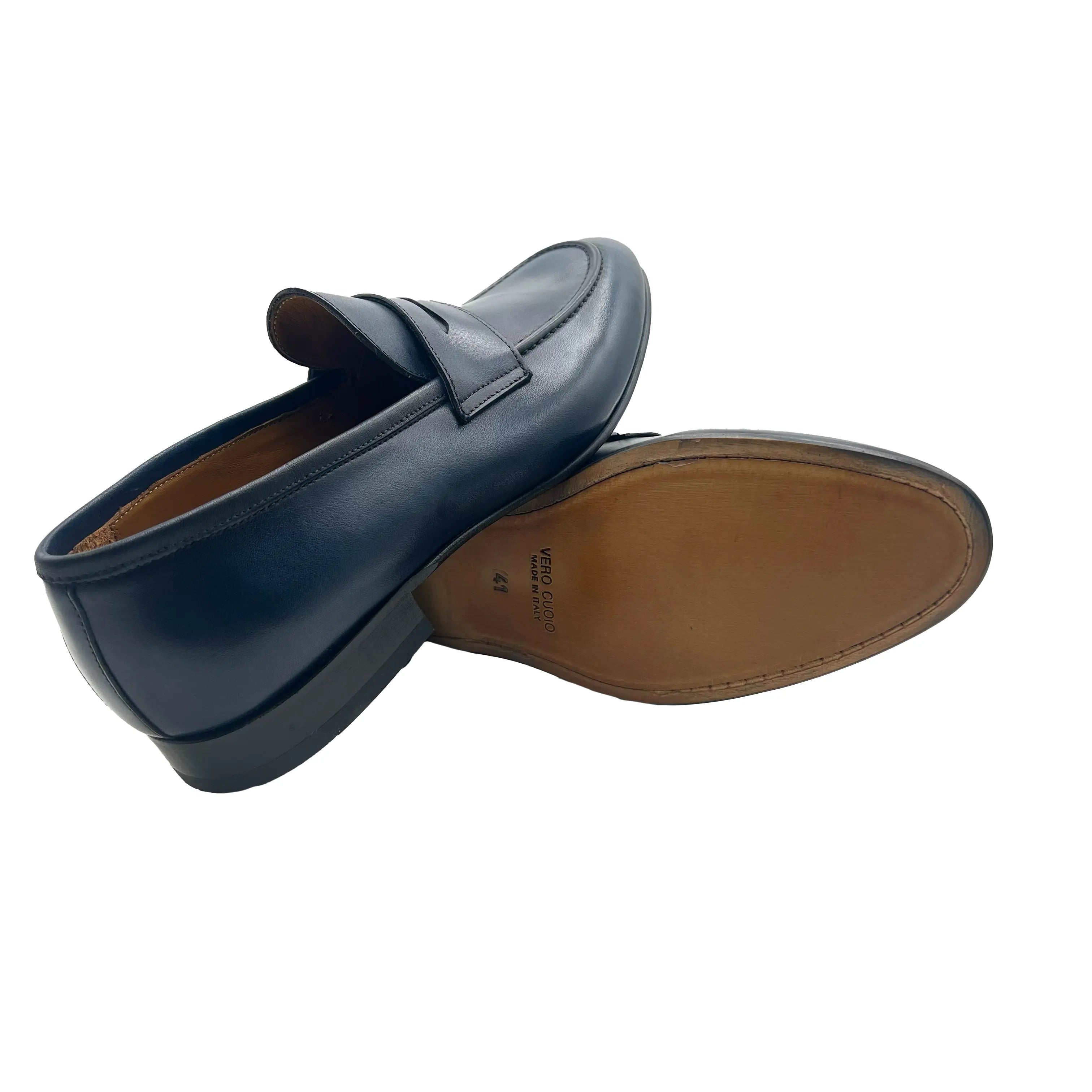 Sandro Barbera 4228 Penny Loafers mocassini uomo blu