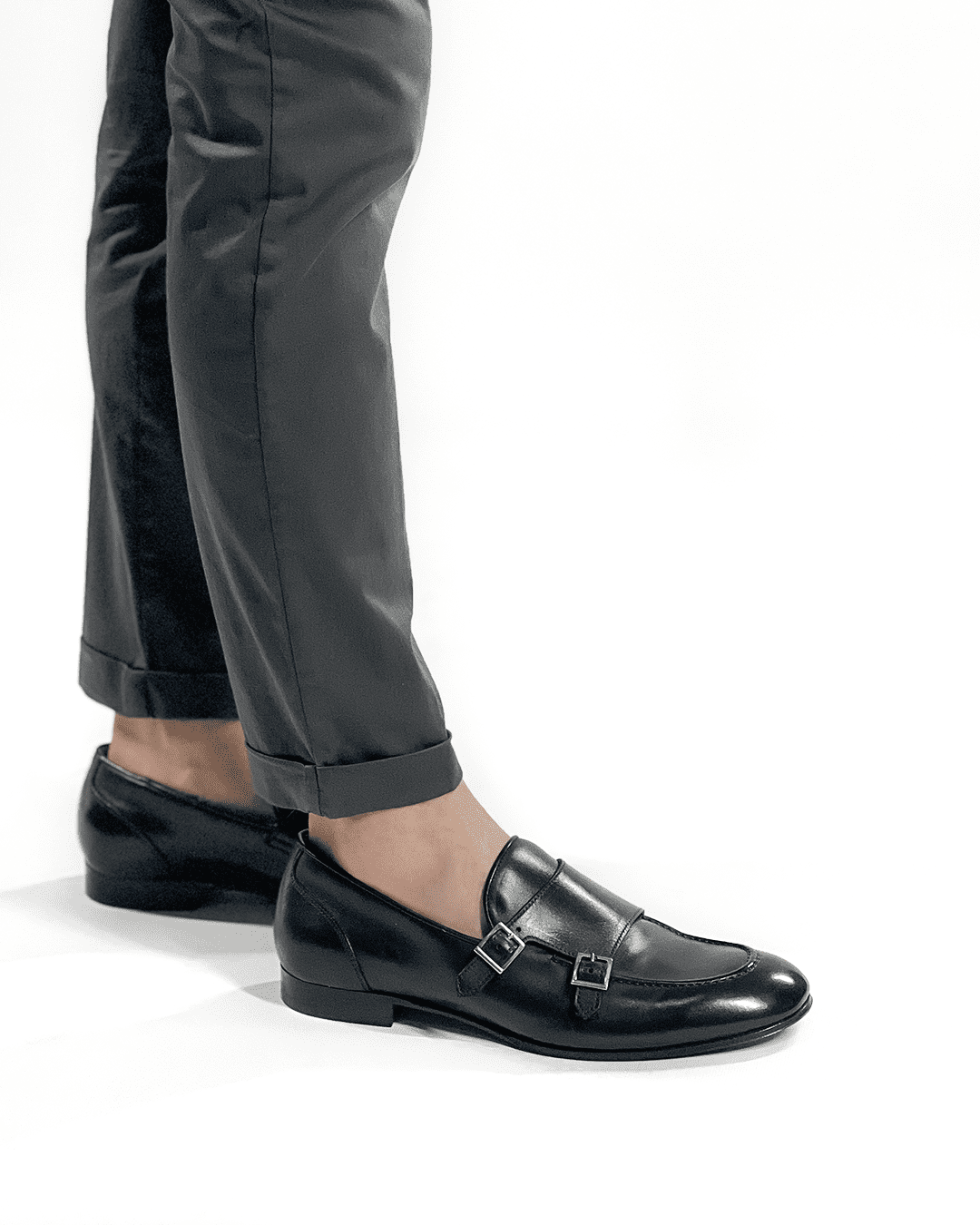 Dellovo Marechiaro Monk Strap Uomo Azzurro Fibbia
