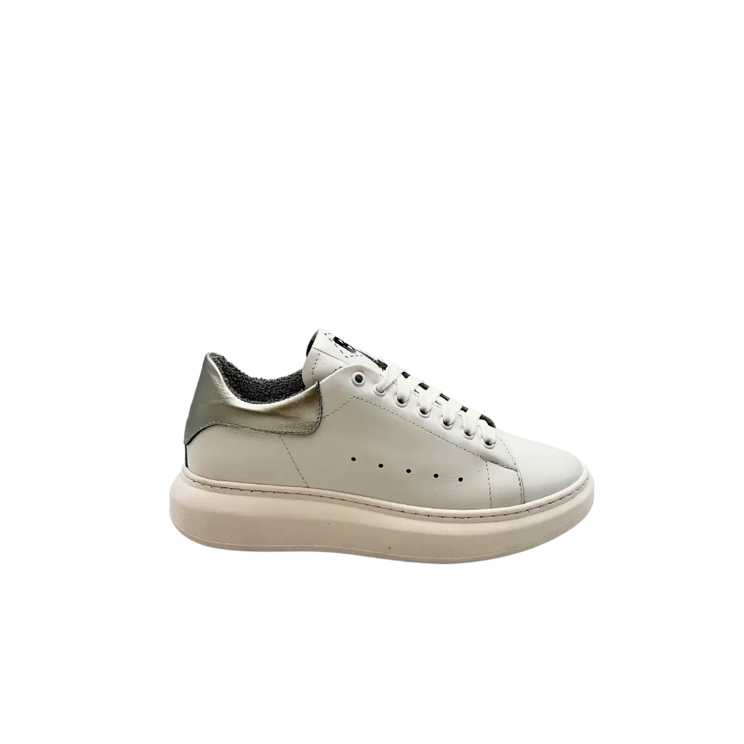 Sandro Barbera B68 Iconic Sneakers Bianco Argento 39 Pelle