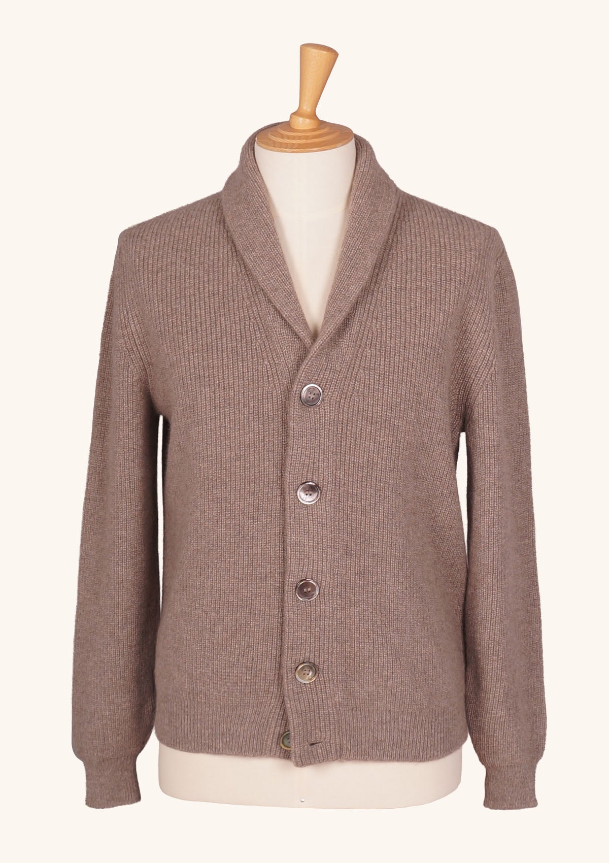 Stefano Bemer Knitwear cardigan cashmere tortora 50 Loro Piana