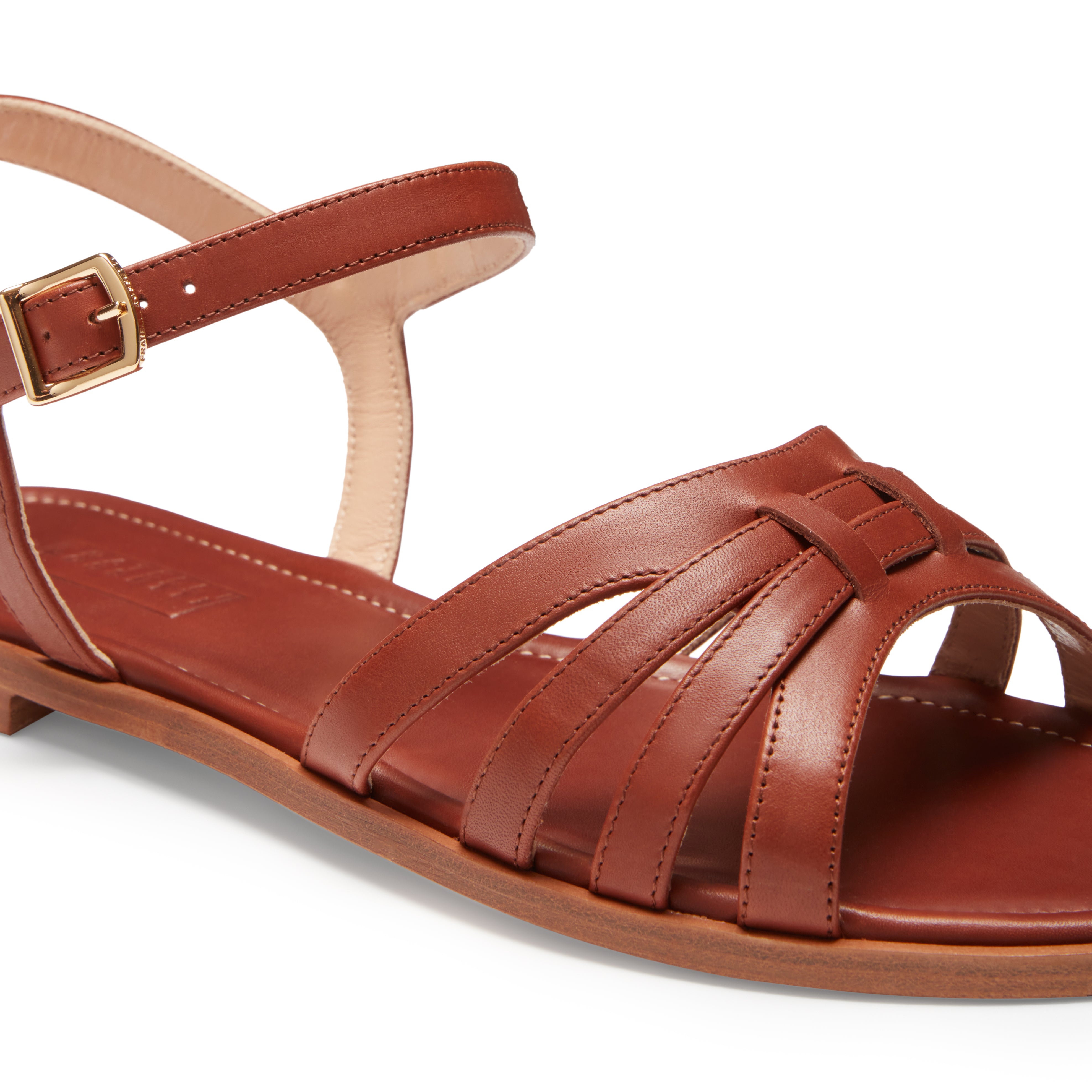 F.lli Rossetti Sandalo Donna Pelle Mandorla Flat Intrecciato