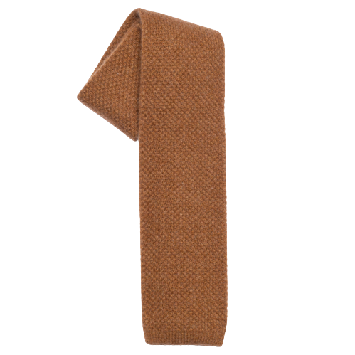 Stefano Bemer Ties cravatta maglia lana cannella 8 cm