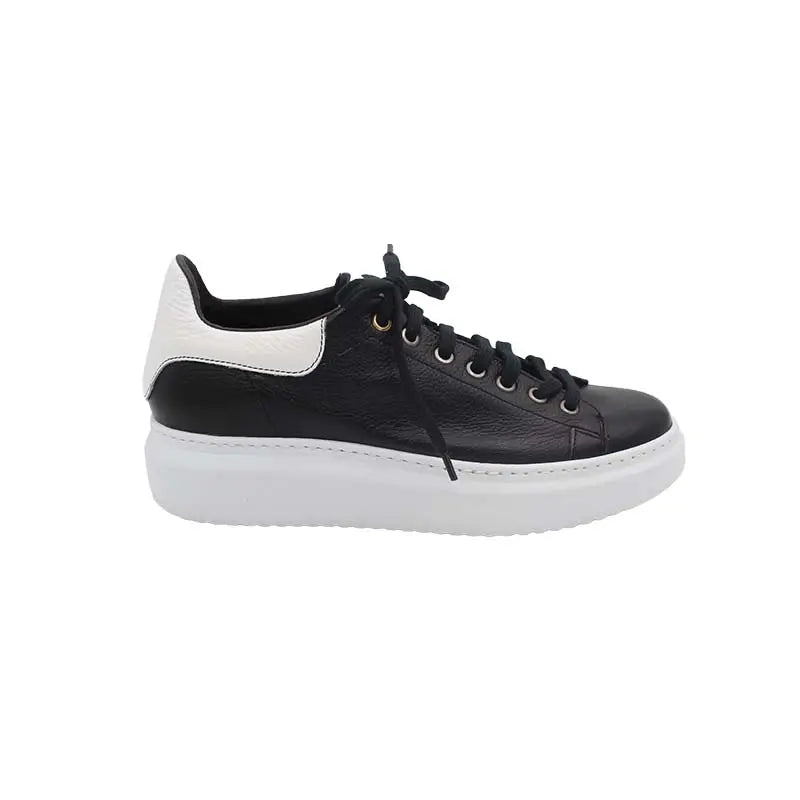 Sandro Barbera 520 sneakers donna pelle bianco e nero