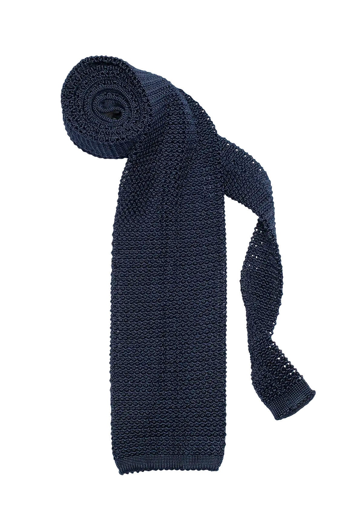Stefano Bemer Maglia cravatta seta blu azzurro scuro 8 cm