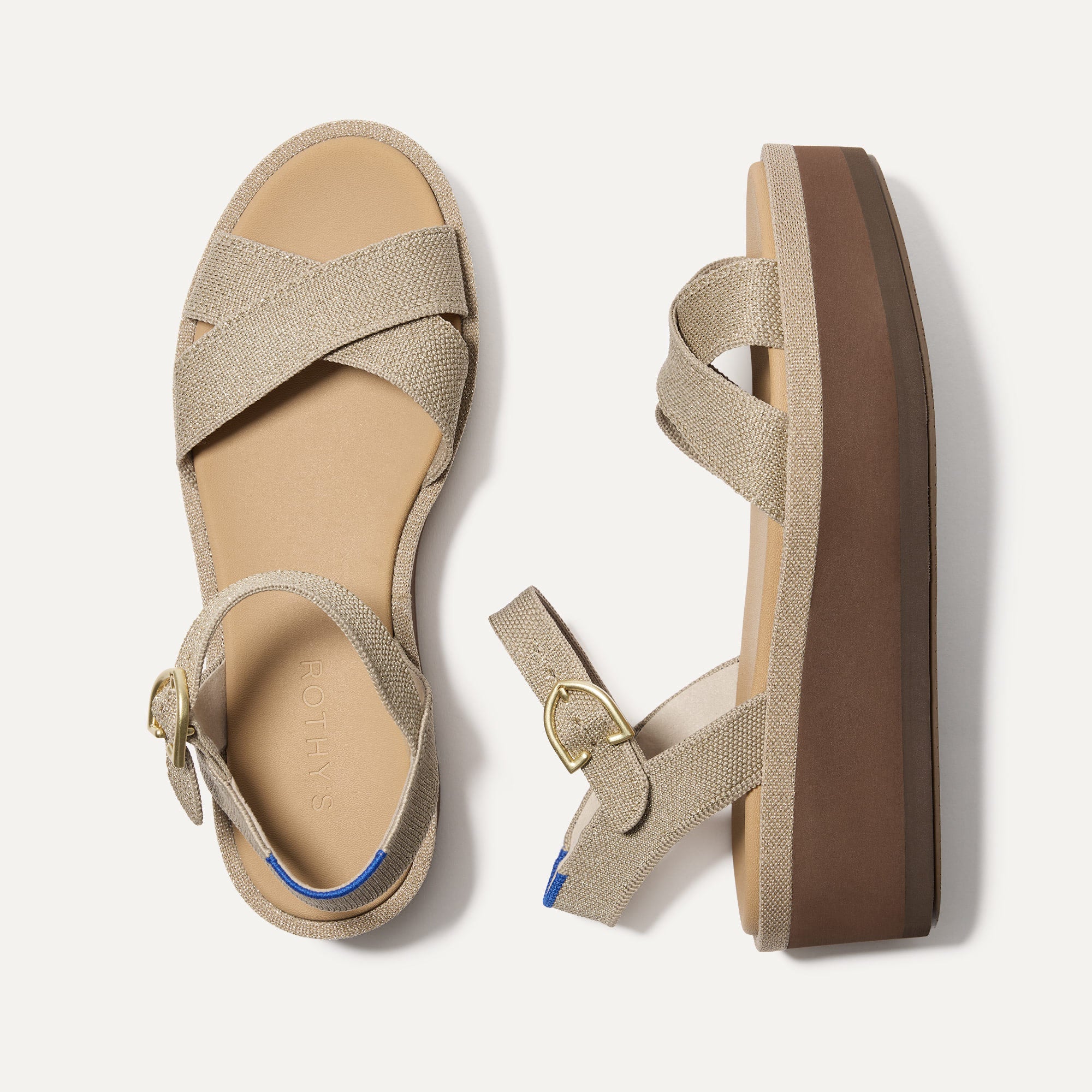Rothy's The Criss-Cross sandali zeppa Aurora leggeri