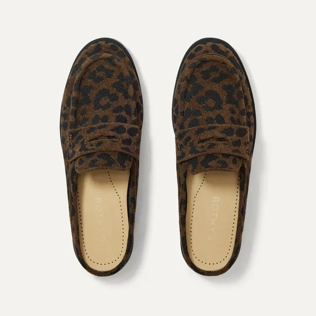 Rothy's The Penny Loafer Mule mocassini cheetah maculati