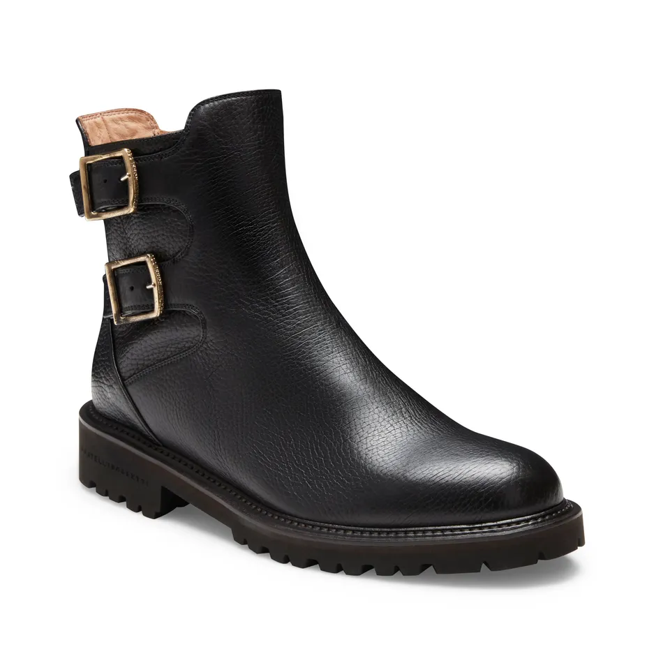 F.lli Rossetti Shoes Woman 77312 Stivaletto Nero Doppia Fibbia