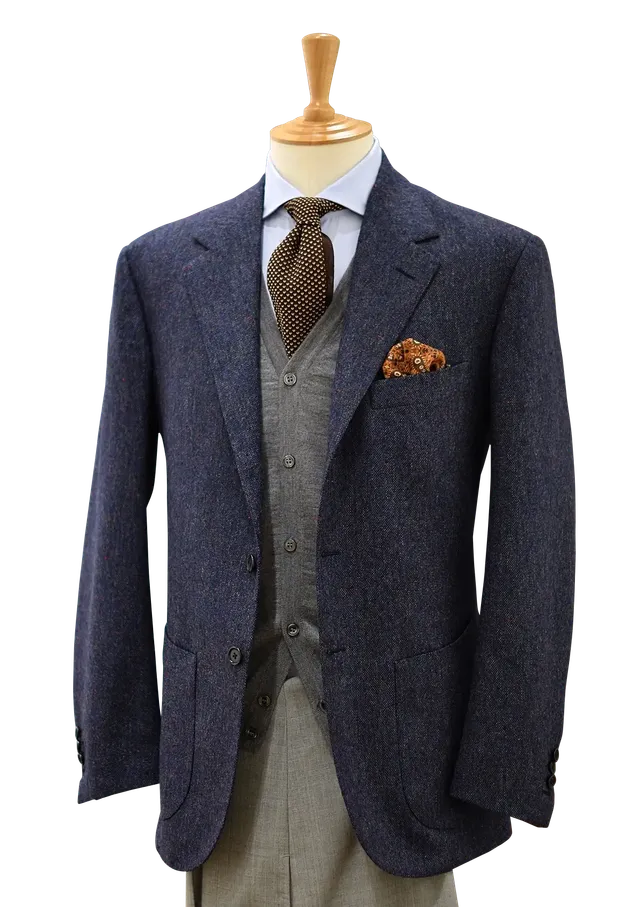 Stefano Bemer Blazers Giacca Lana Blu Donegal SV2019 48