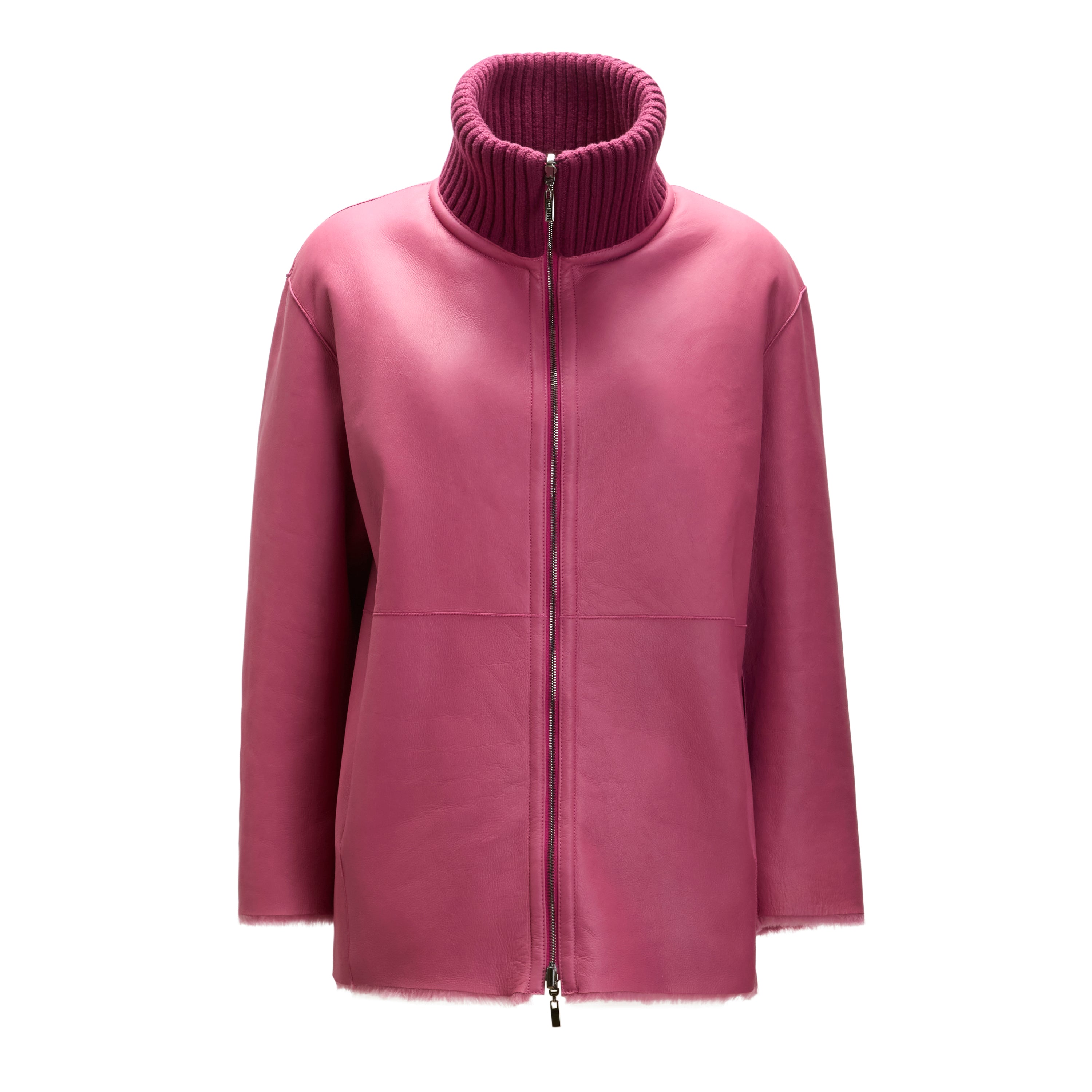 F.lli Rossetti 98416 Cappotto Donna Rosa Antico Shearling Reversibile